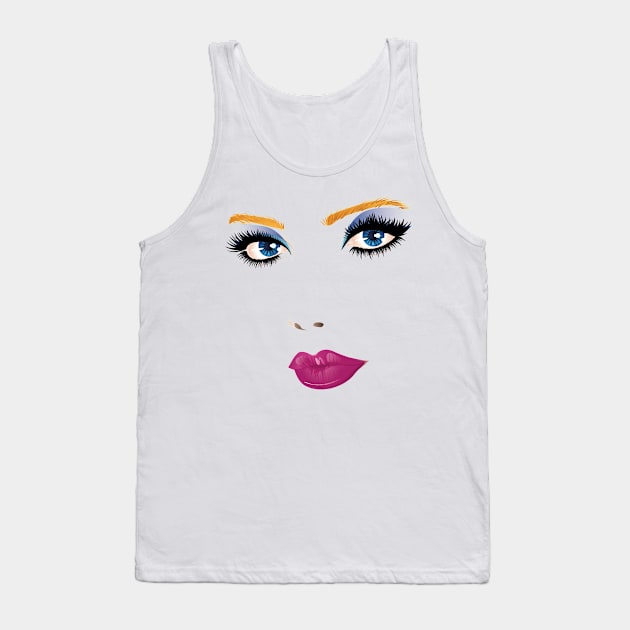 Beauty woman face Tank Top by AnnArtshock